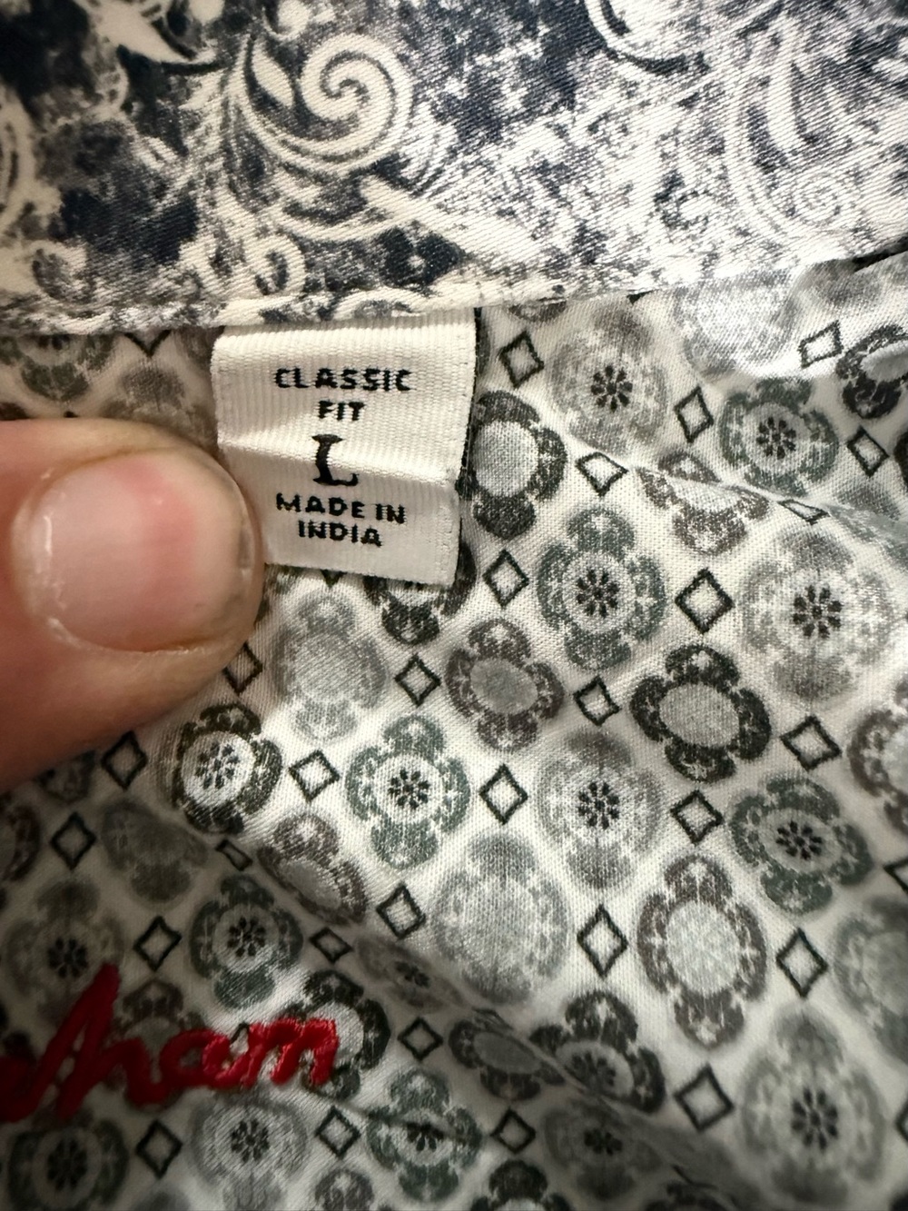 Robert Graham Mens Large Classic Fit White Basket Weave Long Sleeve Shirt L - Picture 6 of 14